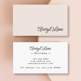 Minimalistische luxe boetiek Chic Blush Pink Scrip Visitekaartje