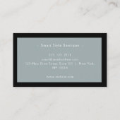 Minimalistische luxe boetiek Dusty Blauw & Zwart Visitekaartje (Achterkant)