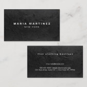 Minimalistische luxe boetiek Leeg Zwart Visitekaartje (Voorkant / Achterkant)