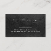 Minimalistische luxe boetiek Leeg Zwart Visitekaartje (Achterkant)