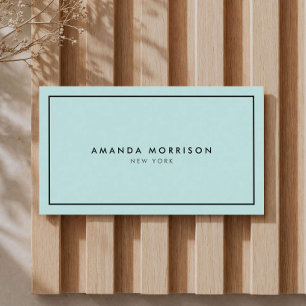 Minimalistische luxe boetiek mint/zwart visitekaartje