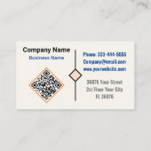 Minimalistische luxe boetiek (QR Code) Ivoor Visitekaartje (Achterkant)