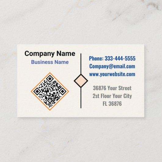 Minimalistische luxe boetiek (QR Code) Ivoor Visitekaartje (Achterkant)