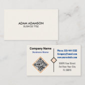 Minimalistische luxe boetiek (QR Code) Ivoor Visitekaartje (Voorkant / Achterkant)
