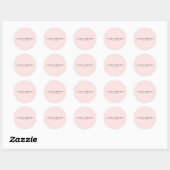 Minimalistische luxe boetiek roze ronde sticker (Vel)