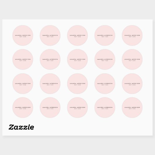 Minimalistische luxe boetiek roze ronde sticker (Vel)