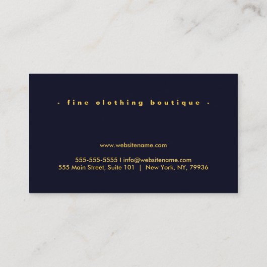 Minimalistische luxe boetiek visitekaartje (Achterkant)