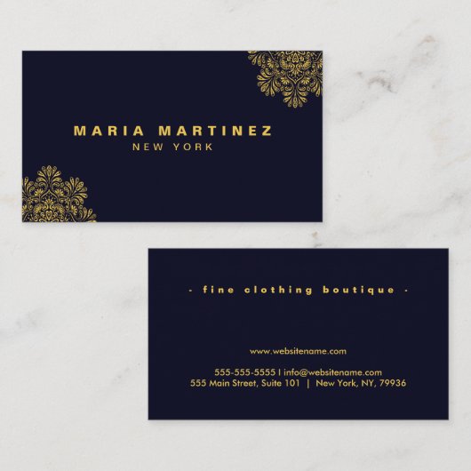 Minimalistische luxe boetiek visitekaartje (Voorkant / Achterkant)