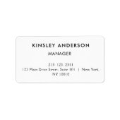 Minimalistische luxe boetiek wit en zwart etiket (Voorkant)