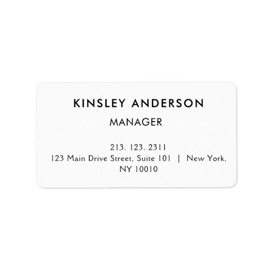 Minimalistische luxe boetiek wit en zwart etiket (Voorkant)