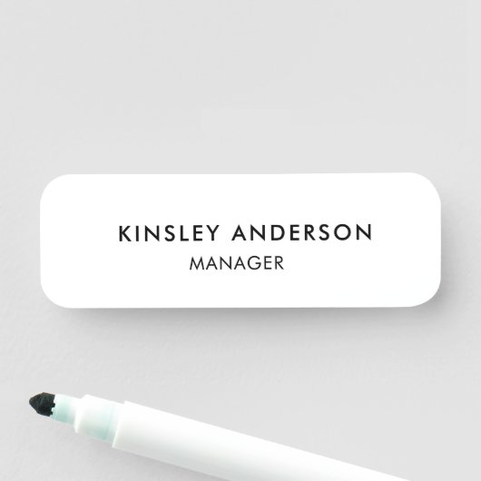 Minimalistische luxe boetiek wit en zwart naamplaatje (In situ)