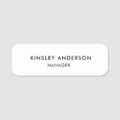 Minimalistische luxe boetiek wit en zwart naamplaatje (Voorkant)