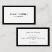 Minimalistische luxe boetiek wit en zwart visitekaartje (Voorkant / Achterkant)