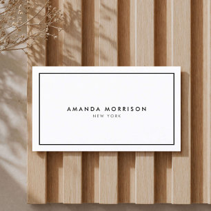 Minimalistische luxe boetiek wit/zwart visitekaartje