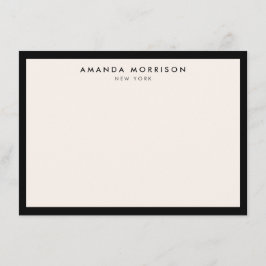 Minimalistische luxe boetiek zwart/ivoor notitie K Notitiekaartje
