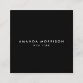 Minimalistische luxe boetiek zwart vierkante visitekaartje (Voorkant)