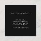 Minimalistische luxe boetiek zwart vierkante visitekaartje (Achterkant)