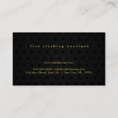 Minimalistische luxe boetiek zwart visitekaartje (Achterkant)