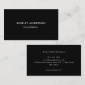 Minimalistische luxe boetiek zwart visitekaartje (Voorkant / Achterkant)