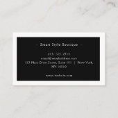Minimalistische luxe boetiek zwart & wit visitekaartje (Achterkant)