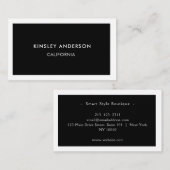 Minimalistische luxe boetiek zwart & wit visitekaartje (Voorkant / Achterkant)