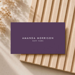 Minimalistische Luxe Boutique Aubergine Paars Visitekaartje
