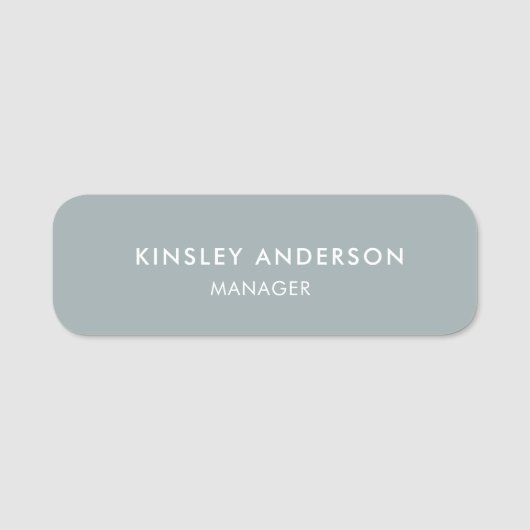 Minimalistische luxe boutique Dusty Blue Naamplaatje (Voorkant)