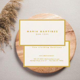 Minimalistische luxe boutique goud/ivoor visitekaartje