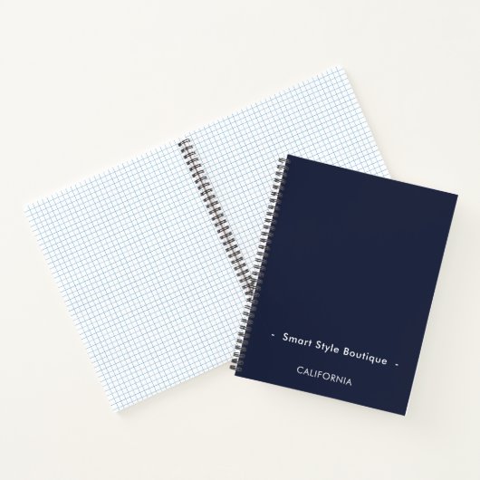 Minimalistische luxe boutique marine blauw notitieboek (Binnen)