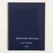 Minimalistische luxe boutique marine blauw planner (Voorkant)