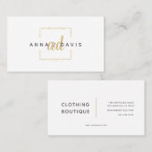 Minimalistische Luxe Boutique Mode Gold Logo Visitekaartje (Voorkant / Achterkant)