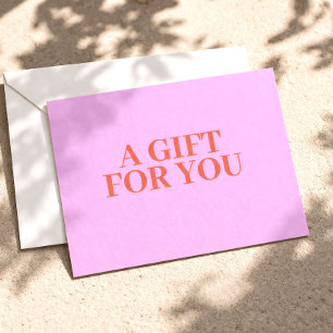 Minimalistische luxe boutique roze cadeaukaart