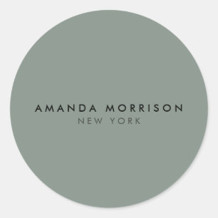 Minimalistische luxe boutique saliegroen ronde sticker