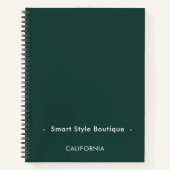 Minimalistische luxe boutique smaragdgroen notitieboek (Voorkant)