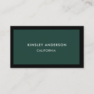 Minimalistische luxe boutique smaragdgroen & zwart visitekaartje