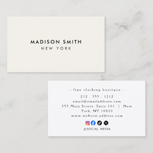 Minimalistische Luxe Boutique Visitekaartje