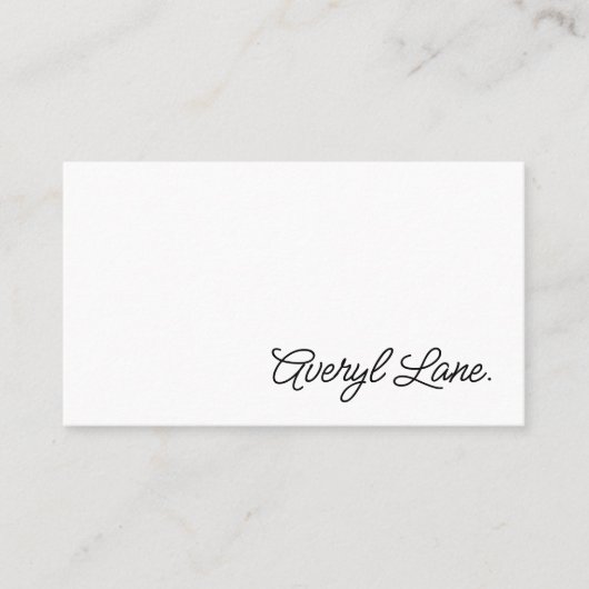 Minimalistische luxe boutique wit elegant script visitekaartje (Voorkant)