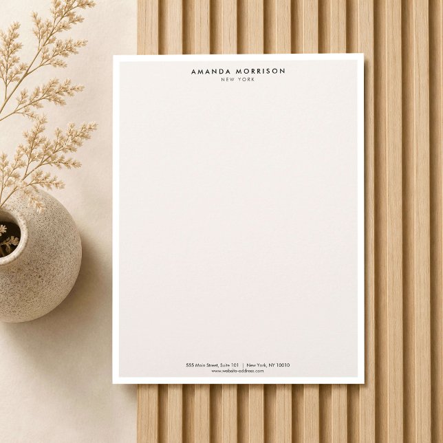 Minimalistische luxe boutique wit/ivoor briefhoofd (Creator heeft geüpload)
