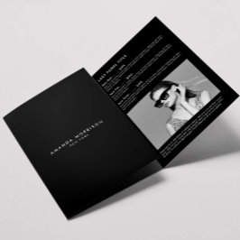 Minimalistische luxe boutique zwart brochure drieluik kaart