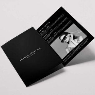 Minimalistische luxe boutique zwart brochure drieluik kaart