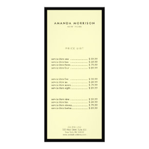 Minimalistische luxe boutique zwart/geel reclamekaart