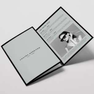 Minimalistische luxe boutique zwart/grijs brochure drieluik kaart