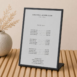 Minimalistische luxe boutique zwart/grijs reclamebord met voetstuk