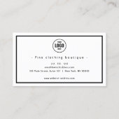 Minimalistische luxe boutique zwart/ivoor business visitekaartje (Achterkant)