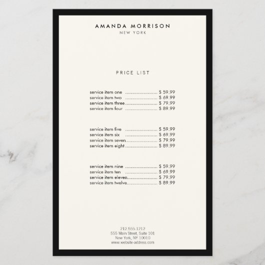 Minimalistische Luxe Boutique Zwart/Ivoor Flyer (Voorkant)