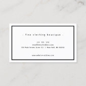 Minimalistische Luxe Boutique Zwart/Ivoor logo Visitekaartje (Achterkant)
