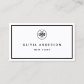 Minimalistische Luxe Boutique Zwart/Ivoor logo Visitekaartje (Voorkant)