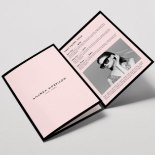 Minimalistische Luxe Boutique Zwart/Roze Brochure Drieluik Kaart