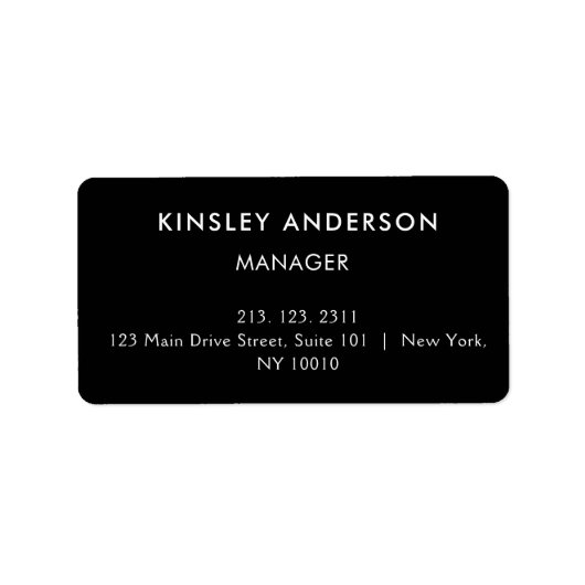 Minimalistische Luxe Boutique Zwart-wit Etiket (Voorkant)