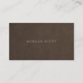 Minimalistische luxe bruine suède textuur visitekaartje (Voorkant)